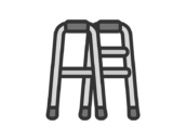 歩行器のアイコン（線画カラー）の無料イラスト｜透過PNG・商用利用OK