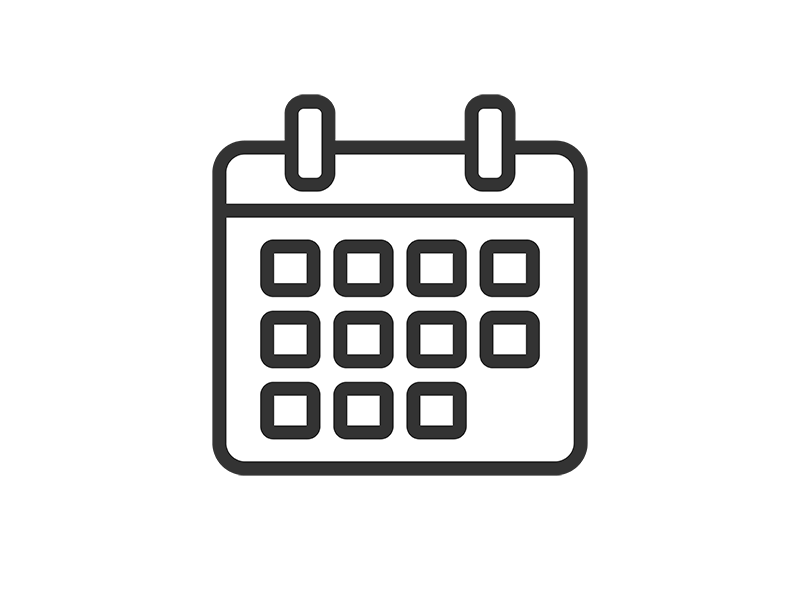 Free illustration of a simple calendar icon (line drawing)