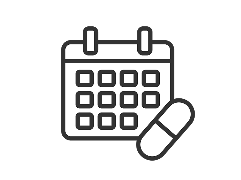Free illustration of medicine calendar icon (line drawing)
