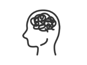 モヤがかかった、頭のアイコン（線画）の無料イラスト｜透過PNG・商用利用OK