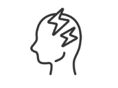 頭痛がする、頭のアイコン（線画）の無料イラスト｜透過PNG・商用利用OK