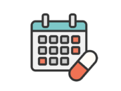 お薬カレンダーのアイコン（線画カラー）の無料イラスト｜透過PNG・商用利用OK