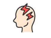 頭痛がする、頭のアイコン（線画カラー）の無料イラスト｜透過PNG・商用利用OK