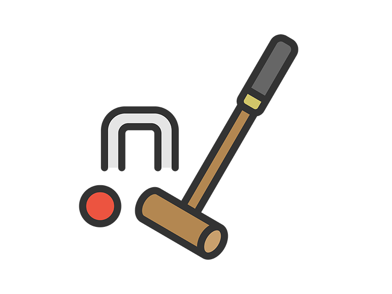 ゲートボールのアイコン（線画カラー）の無料イラスト｜透過PNG・商用利用OK