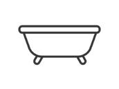 バスタブのアイコン（線画）の無料イラスト｜透過PNG・商用利用OK