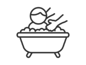 入浴介助のアイコン（線画）の無料イラスト｜透過PNG・商用利用OK