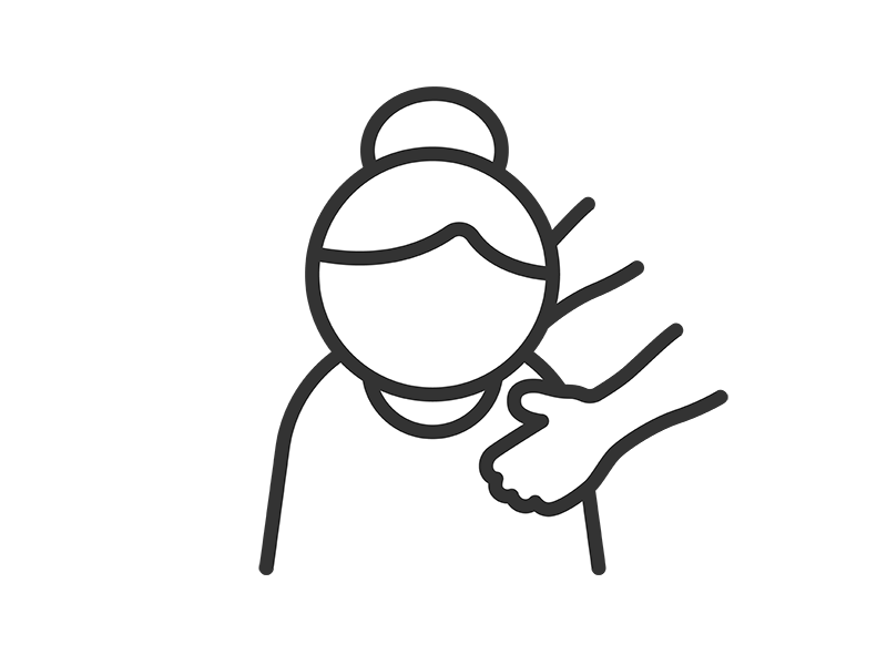 女性介護のアイコン（線画）の無料イラスト｜透過PNG・商用利用OK