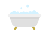 泡立った、バスタブのアイコンの無料イラスト｜透過PNG・商用利用OK