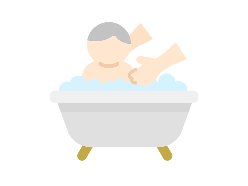 入浴介助のアイコンの無料イラスト｜透過PNG・商用利用OK