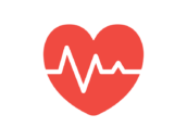 心電図とハートの医療アイコンの無料イラスト｜透過PNG・商用利用OK