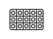 パックに入った、タブレット錠剤のアイコン（線画）の無料イラスト｜透過PNG・商用利用OK