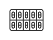 パックに入った、カプセル錠剤のアイコン（線画）の無料イラスト｜透過PNG・商用利用OK