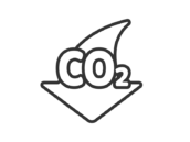 CO2削減のアイコン（線画）の無料イラスト｜透過PNG・商用利用OK