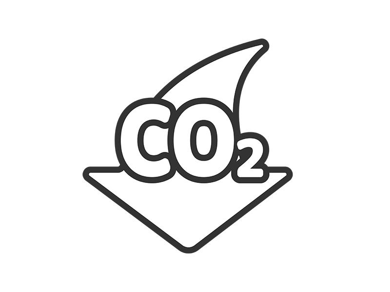 CO2削減のアイコン（線画）の無料イラスト｜透過PNG・商用利用OK
