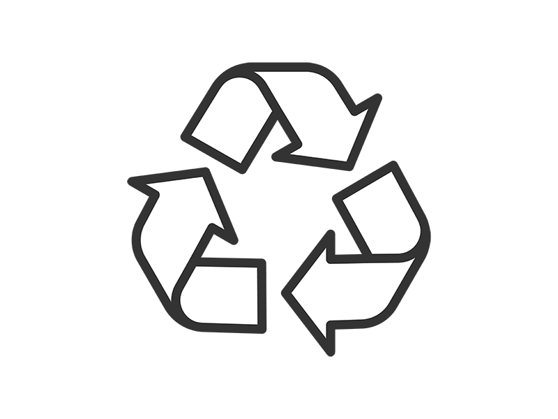 リサイクルマークのアイコン（線画）の無料イラスト｜透過PNG・商用利用OK