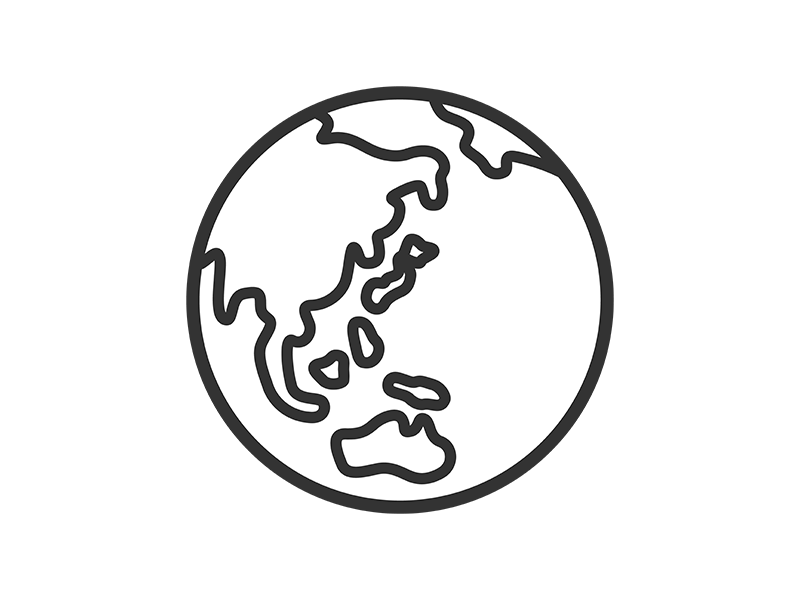 地球のアイコン（線画）の無料イラスト｜透過PNG・商用利用OK