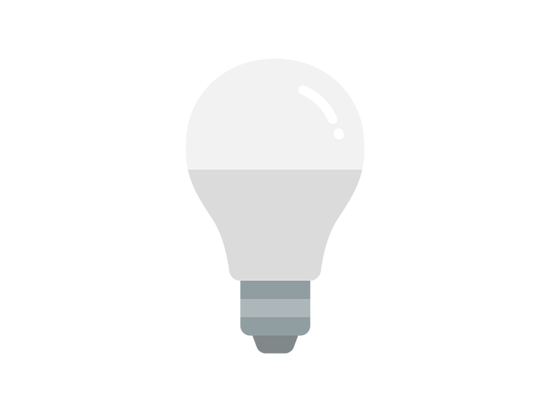 LED電球のアイコンの無料イラスト｜透過PNG・商用利用OK