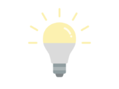 光っている、LED電球のアイコンの無料イラスト｜透過PNG・商用利用OK