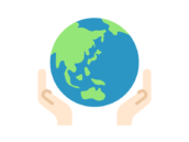 地球を包む、手のアイコンの無料イラスト｜透過PNG・商用利用OK