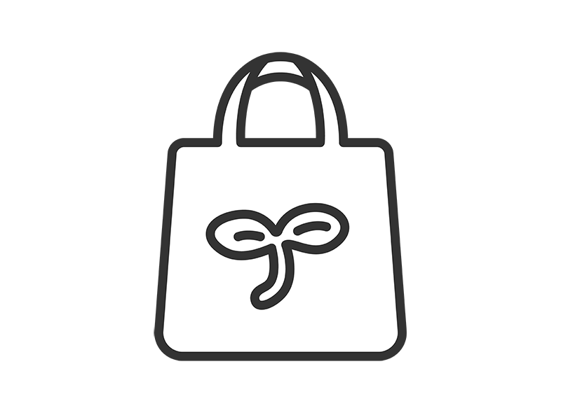 エコバッグのアイコン（線画）の無料イラスト｜透過PNG・商用利用OK
