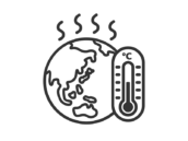地球温暖化のアイコン（線画）の無料イラスト｜透過PNG・商用利用OK