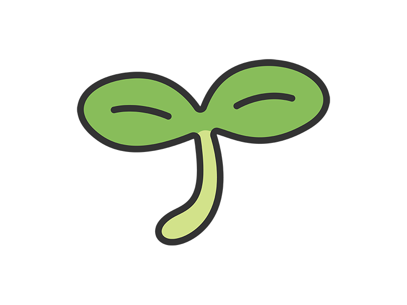 新芽のアイコン（線画カラー）の無料イラスト｜透過PNG・商用利用OK