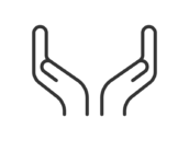 受け止める手のアイコン（線画）の無料イラスト｜透過PNG・商用利用OK