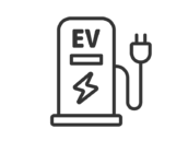 EVスタンドのアイコン（線画）の無料イラスト｜透過PNG・商用利用OK