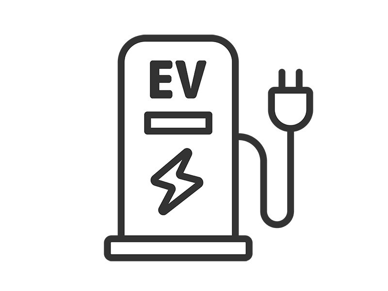 EVスタンドのアイコン（線画）の無料イラスト｜透過PNG・商用利用OK