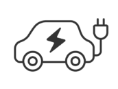 電気自動車のアイコン（線画）の無料イラスト｜透過PNG・商用利用OK