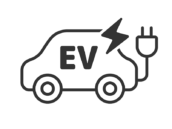 EV自動車のアイコン（線画）の無料イラスト｜透過PNG・商用利用OK