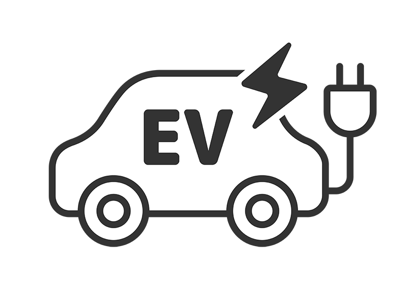 EV自動車のアイコン（線画）の無料イラスト｜透過PNG・商用利用OK