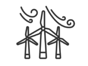 風力発電のアイコン（線画）の無料イラスト｜透過PNG・商用利用OK