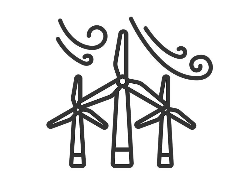 風力発電のアイコン（線画）の無料イラスト｜透過PNG・商用利用OK