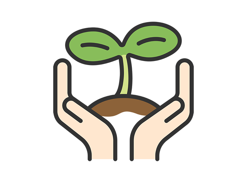 Free illustration of environmental conservation/protection icon (line drawing color)