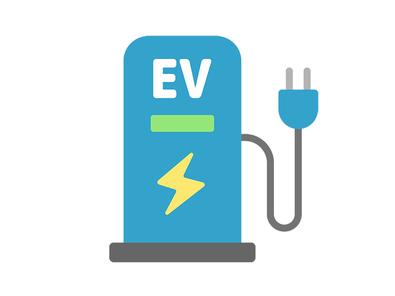 EVスタンドのアイコンの無料イラスト｜透過PNG・商用利用OK