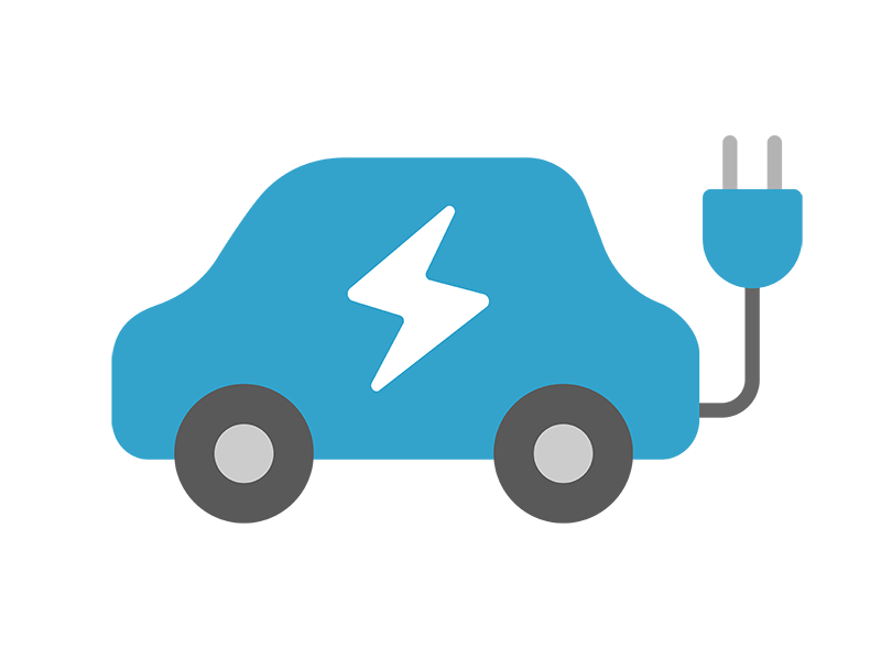 電気自動車のアイコンの無料イラスト｜透過PNG・商用利用OK