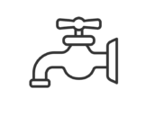 水道の蛇口のアイコン（線画）の無料イラスト｜透過PNG・商用利用OK