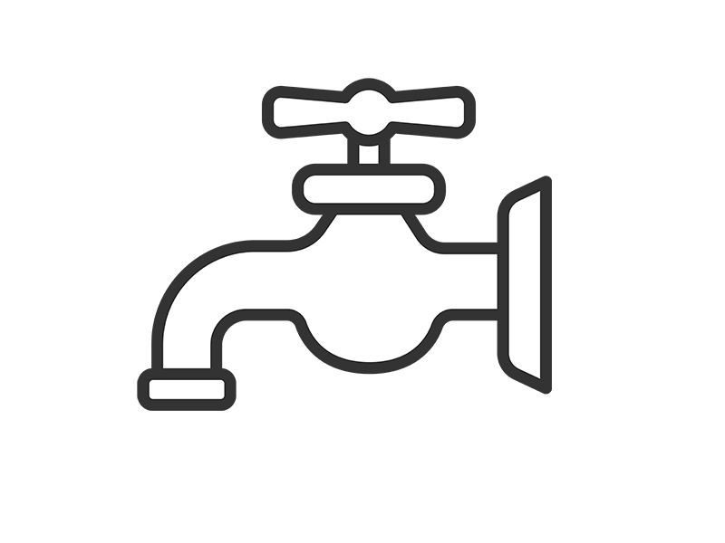 Free illustration of water faucet icon (line drawing)