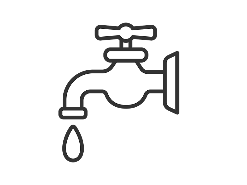 蛇口から出る、水のアイコン（線画）の無料イラスト｜透過PNG・商用利用OK