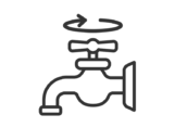 蛇口を締める、節水のアイコン（線画）の無料イラスト｜透過PNG・商用利用OK