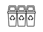 資源ごみ回収ボックスのアイコン（線画）の無料イラスト｜透過PNG・商用利用OK