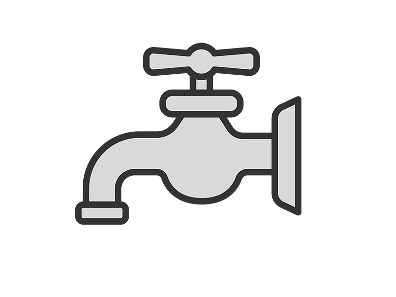 Free illustration of water faucet icon (line drawing color)