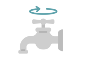 蛇口を締める、節水のアイコンの無料イラスト｜透過PNG・商用利用OK