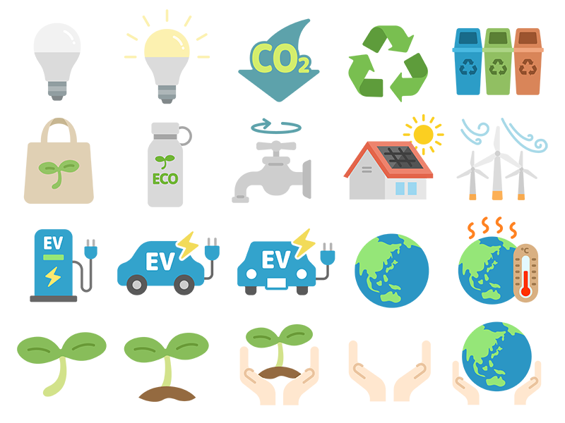Free illustration set of eco/environmental protection/SDGs icons