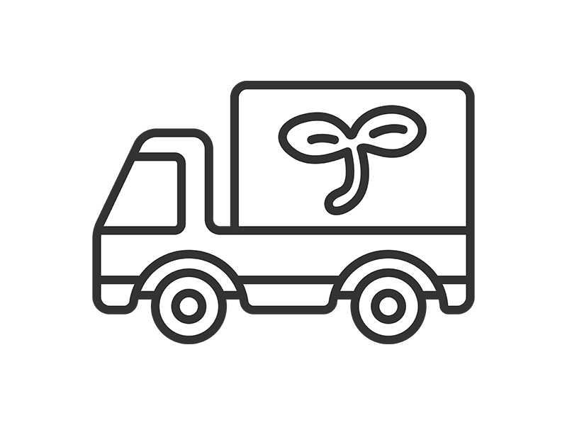 Free illustration of eco truck icon (line drawing)