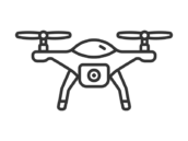 ドローンのアイコン（線画）の無料イラスト｜透過PNG・商用利用OK
