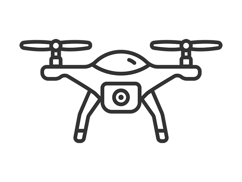 Free illustration of drone icon (line drawing)