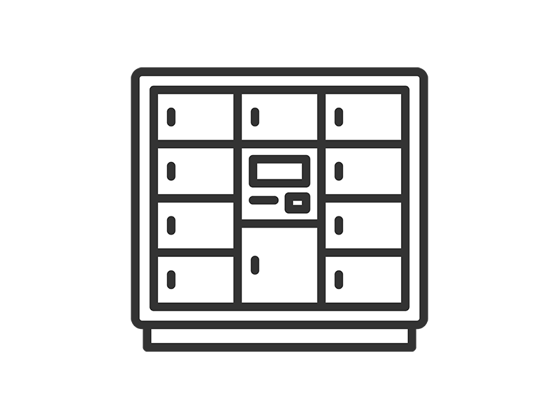 Free illustration of smart locker icon (line drawing)