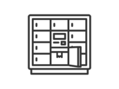 宅配ロッカーのアイコン（線画）の無料イラスト｜透過PNG・商用利用OK
